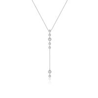 Sterling Silver Simple Style Inlay Round Zircon Pendant Necklace main image 4