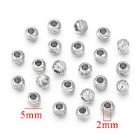 10 PCS/Package Diameter 5mm Hole 2~2.9mm 304 Stainless Steel Solid Color Polished Beads sku image 1
