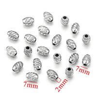 10 PCS/Package Diameter 5mm Hole 2~2.9mm 304 Stainless Steel Solid Color Polished Beads sku image 2