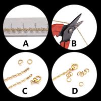 1 Set 1.5mm 2MM Metal Solid Color Polished Broken Ring Chain Lobster Clasp main image 4