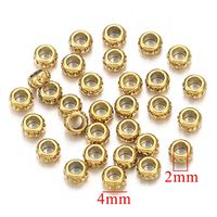 10 PCS/Package 304 Stainless Steel Gold Plated Solid Color Beads sku image 4