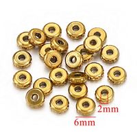 10 PCS/Package 304 Stainless Steel Gold Plated Solid Color Beads sku image 6
