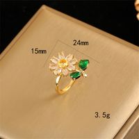 Stainless Steel 18K Gold Plated Simple Style Plating Inlay Flower Rhinestones Pendant Necklace sku image 1
