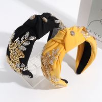 Women's Simple Style Classic Style Color Block Cloth Inlay Rhinestones Hair Band main image 1