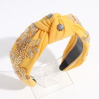 Women's Simple Style Classic Style Color Block Cloth Inlay Rhinestones Hair Band sku image 1