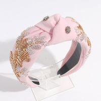 Women's Simple Style Classic Style Color Block Cloth Inlay Rhinestones Hair Band sku image 3