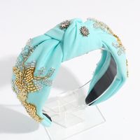 Women's Simple Style Classic Style Color Block Cloth Inlay Rhinestones Hair Band sku image 4