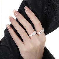 Argent Sterling Style Simple Style Classique Incruster Couleur Unie Strass Anneaux main image 3