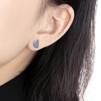 1 Pair Simple Style Classic Style Water Droplets Inlay Sterling Silver Crystal Ear Studs main image 5
