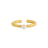 Sterling Silver Simple Style Classic Style Inlay Solid Color Pearl Open Rings sku image 2