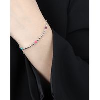 Simple Style Classic Style Color Block Sterling Silver Beaded Women's Bracelets Necklace main image 3