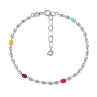 Simple Style Classic Style Color Block Sterling Silver Beaded Women's Bracelets Necklace sku image 1