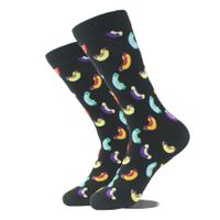 Unisex Simple Style Beer Hamburger French Fries Cotton Crew Socks A Pair sku image 1