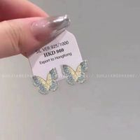 1 Pair Simple Style Butterfly Inlay Alloy Opal Ear Studs sku image 25