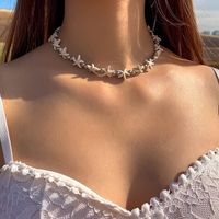Großhandel Schmuck Hawaiisch Ferien Moderner Stil Geometrisch Seestern Legierung Hülse Perlen Halskette sku image 1