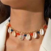 Großhandel Schmuck Hawaiisch Ferien Moderner Stil Geometrisch Seestern Legierung Hülse Perlen Halskette sku image 7