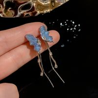 1 Pair Simple Style Butterfly Inlay Alloy Opal Ear Studs sku image 30