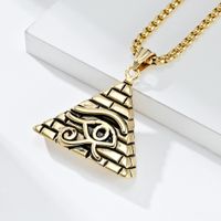 Edelstahl 304 18 Karat Vergoldet Einfacher Stil Pendeln Auge Des Horus Halskette Mit Anhänger main image 4