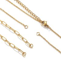 5 Pieces 304 Stainless Steel Gold Plated Solid Color Chain main image 5