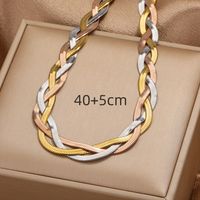 304 Stainless Steel Casual Simple Style Plating Braid Geometric Bracelets Necklace main image 2