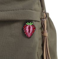 Cartoon Style Cute Sweet Fruit Strawberry Zinc Alloy Plating Unisex Brooches main image 4