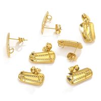 10 Pieces 304 Stainless Steel Gold Plated Solid Color Earring Findings main image 4