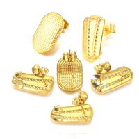 10 Pieces 304 Stainless Steel Gold Plated Solid Color Earring Findings main image 1
