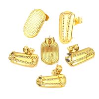 10 Pieces 304 Stainless Steel Gold Plated Solid Color Earring Findings main image 3