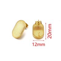 10 Pieces 304 Stainless Steel Gold Plated Solid Color Earring Findings sku image 3