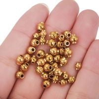 20 PCS/Package 304 Stainless Steel Gold Plated Solid Color Spacer Bars main image 3