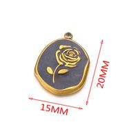 5 PCS/Package 304 Stainless Steel Natural Stone Gold Plated Flower Pendant sku image 1