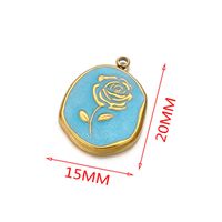 5 PCS/Package 304 Stainless Steel Natural Stone Gold Plated Flower Pendant sku image 4