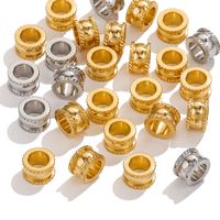 1 Set 304 Stainless Steel Gold Plated Solid Color Beads main image 1