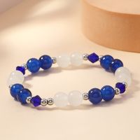 304 Stainless Steel Crystal Glass Simple Style Classic Style Beaded Round Bracelets main image 3