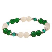 304 Stainless Steel Crystal Glass Simple Style Classic Style Beaded Round Bracelets main image 2