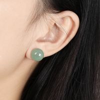 1 Pair Simple Style Classic Style Round Plating Sterling Silver Gold Plated Ear Studs main image 3