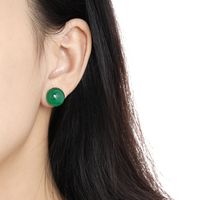 1 Pair Simple Style Classic Style Round Plating Sterling Silver Gold Plated Ear Studs main image 2