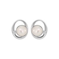 1 Pair Simple Style Classic Style Solid Color Inlay Sterling Silver Opal Ear Studs sku image 2