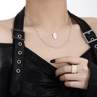 Sterling Silver Gold Plated Simple Style Classic Style Plating Ruched Solid Color Pendant Necklace main image 4