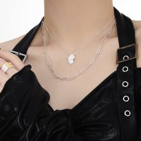 Sterling Silver Gold Plated Simple Style Classic Style Plating Ruched Solid Color Pendant Necklace sku image 1