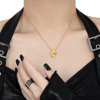 Sterling Silver Gold Plated Simple Style Classic Style Plating Ruched Solid Color Pendant Necklace sku image 2