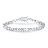 Casual Classic Style Round Brass 18k Gold Plated Platinum Plated Rhodium Plated Zircon Tennis Bracelet In Bulk sku image 3
