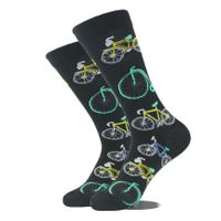 Men's Simple Style Cartoon Bicycle Nylon Cotton Crew Socks A Pair sku image 1