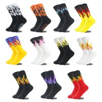 Unisex Simple Style Flame Cotton Crew Socks A Pair main image 1