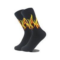 Unisex Simple Style Flame Cotton Crew Socks A Pair main image 3