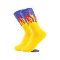 Unisexe Style Simple Flamme Coton Crew Socks Une Paire sku image 3