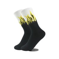 Unisex Simple Style Flame Cotton Crew Socks A Pair sku image 1