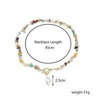 Wholesale Jewelry Casual Bohemian Simple Style Geometric Plastic Natural Stone Gravel Toggle Beaded Pendant Necklace main image 3