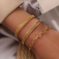 304 Stainless Steel Basic Simple Style Classic Style Plating Twist Bracelets main image 2