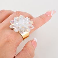 Simple Style Classic Style Flower 304 Stainless Steel Pearl Rings In Bulk main image 5
